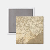 North Carolina Map door Arrowsmith Magneet (Voorkant / Achterkant)