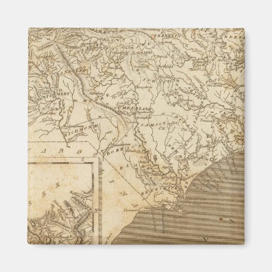North Carolina Map door Arrowsmith Magneet (Voorkant)