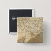 North Carolina Map door Arrowsmith Vierkante Button 5,1 Cm (Voorkant /achterkant)