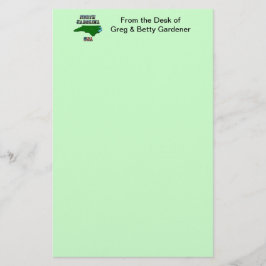 North Carolina Map en Text Briefpapier