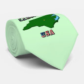 North Carolina Map en Text Stropdas (Opgerold)