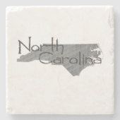 North Carolina Map Shaped  Gray Chalkboard Stenen Onderzetter (Voorkant)