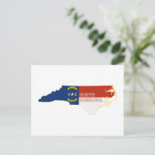 North Carolina Map Shaped State Flag Caroliniinini Briefkaart (Staand voorkant)