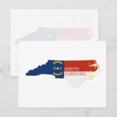 North Carolina Map Shaped State Flag Caroliniinini Briefkaart (Voorkant / Achterkant)