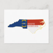 North Carolina Map Shaped State Flag Caroliniinini Briefkaart (Voorkant)