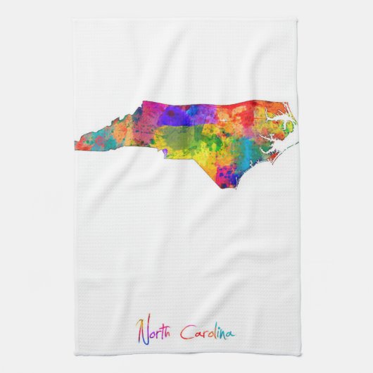 North Carolina Map Theedoek (Verticaal)