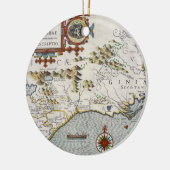 North Carolina, met de titel "Virginiae item et Fl Keramisch Ornament (Links)