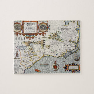 North Carolina, met de titel "Virginiae item et Fl Legpuzzel