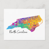 North Carolina Modern Map Briefkaart (Voorkant)
