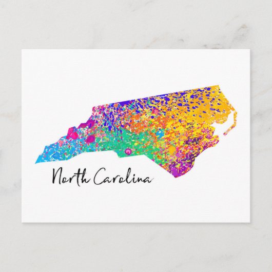 North Carolina Modern Map Briefkaart (Voorkant)