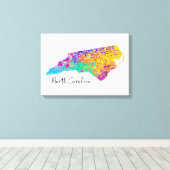 North Carolina Modern Map Canvas Afdruk (Insitu (Houten vloer))