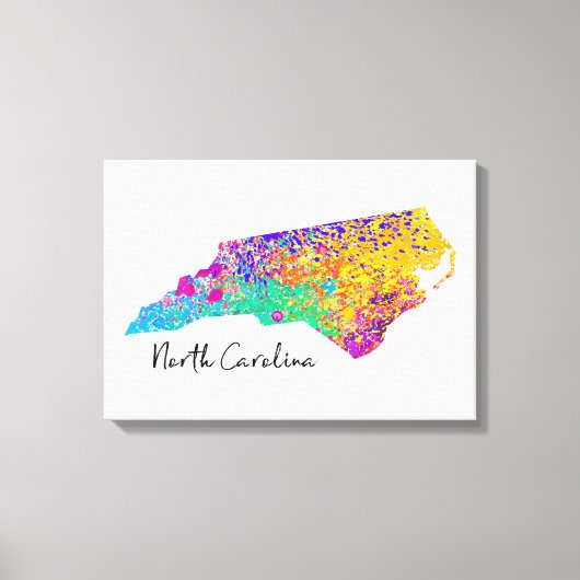 North Carolina Modern Map Canvas Afdruk (Voorkant)