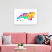 North Carolina Modern Map Canvas Afdruk (Insitu (Woonkamer))