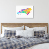 North Carolina Modern Map Canvas Afdruk (Insitu (Slaapkamer))
