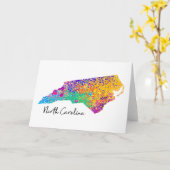 North Carolina Modern Map Kaart (Gele Bloem)