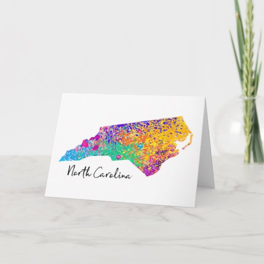 North Carolina Modern Map Kaart (Voorkant)