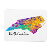 North Carolina Modern Map Magneet (Horizontaal)