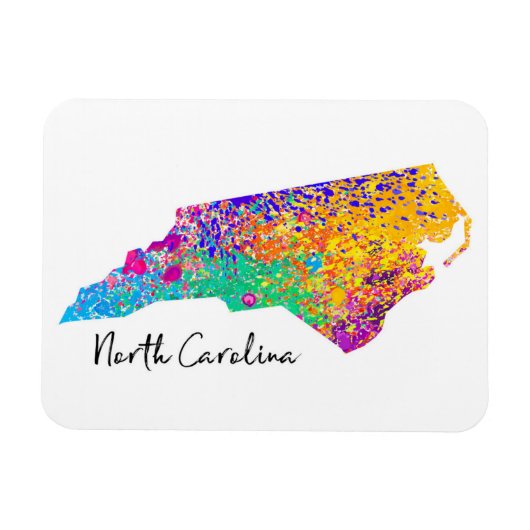 North Carolina Modern Map Magneet (Horizontaal)
