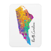 North Carolina Modern Map Magneet (Verticaal)