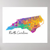 North Carolina Modern Map Poster (Voorkant)