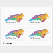 North Carolina Modern Map Rechthoekige Sticker (Vel)
