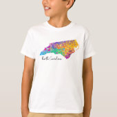 North Carolina Modern Map T-shirt (Voorkant)