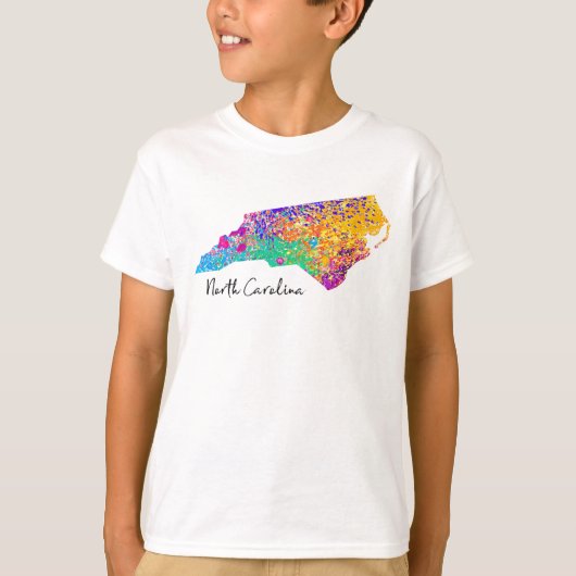 North Carolina Modern Map T-shirt (Voorkant)