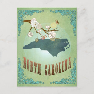North Carolina Modern  State Map - Groen Briefkaart