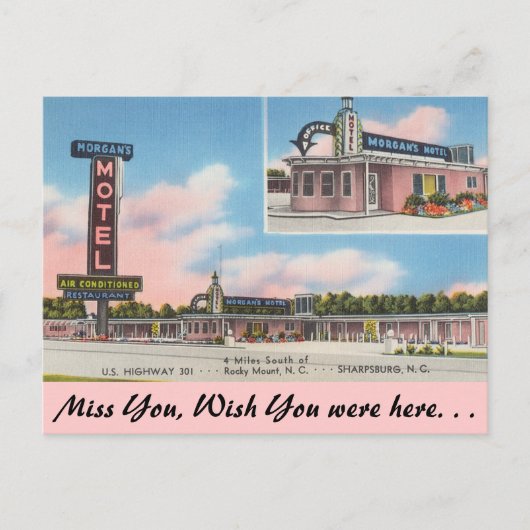 North Carolina, Morgan's Motel, Rocky Mount Briefkaart (Voorkant)