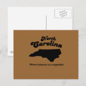 North Carolina Motto- Waar tabak een groente is Briefkaart (Voorkant / Achterkant)