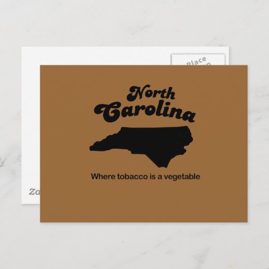 North Carolina Motto- Waar tabak een groente is Briefkaart (Voorkant / Achterkant)