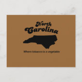 North Carolina Motto- Waar tabak een groente is Briefkaart (Voorkant)
