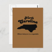 North Carolina Motto- Waar tabak een groente is Briefkaart (Voorkant / Achterkant)