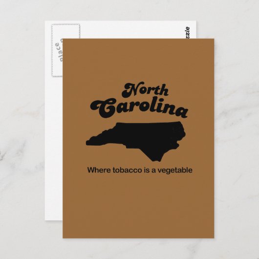 North Carolina Motto- Waar tabak een groente is Briefkaart (Voorkant / Achterkant)