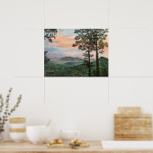North Carolina Mountain Sunrise Acrylic Painting Poster (Keuken)
