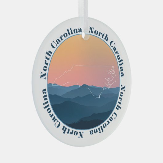 North Carolina Mountains Glas Ornament (Voorkant Rechts)