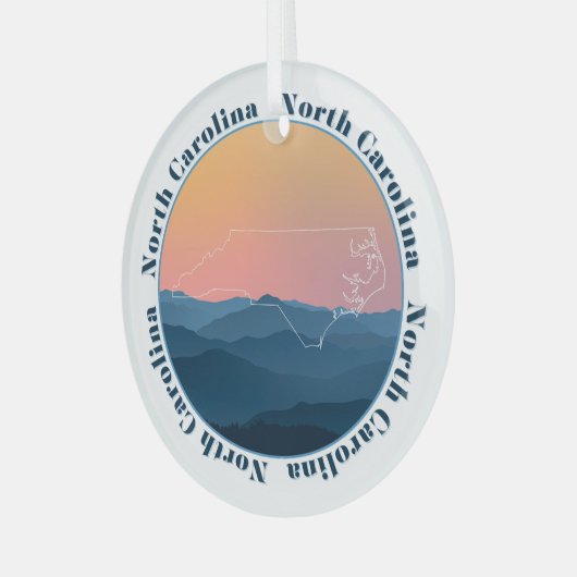 North Carolina Mountains Glas Ornament (Voorkant links)