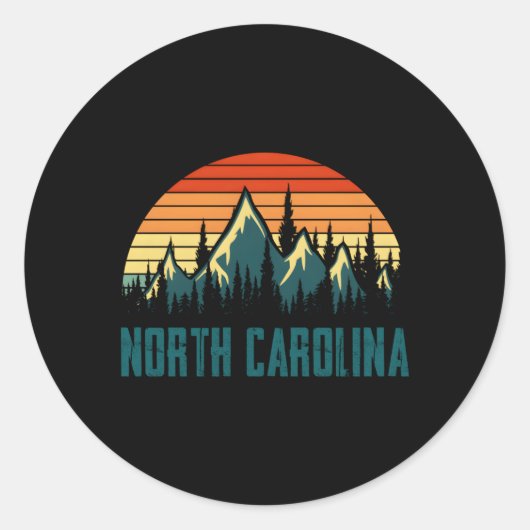 North Carolina Mountains Natuur Wandelstijl Ronde Sticker (Voorkant)