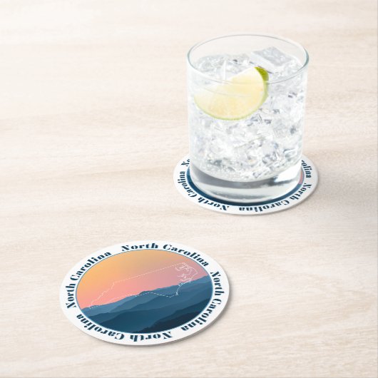 North Carolina Mountains Ronde Kartonnen Onderzetter (Insitu)