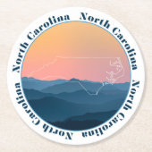 North Carolina Mountains Ronde Kartonnen Onderzetter (Voorkant)
