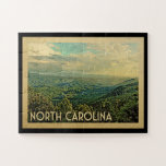 North Carolina Mountains Vintage Travel Legpuzzel<br><div class="desc">Het ontwerp van North Carolina in de Vintage Travel-stijl met de Smoky Mountains en Blue Ridge Mountains.</div>