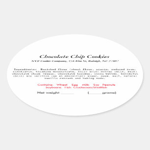 North Carolina NC Cottage Law Label bakery