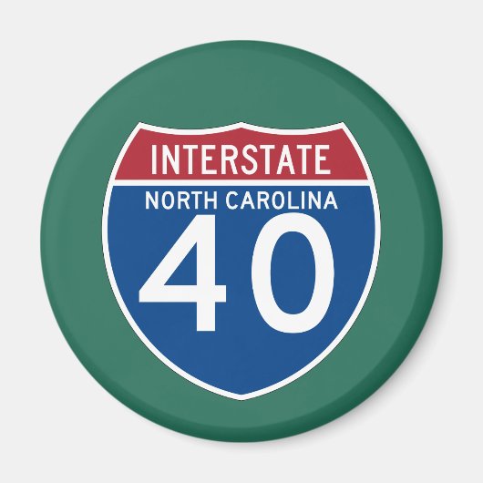 North Carolina NC I-40 Interstate Highway Shield - Magneet (Voorkant)
