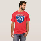 North Carolina NC I-40 Interstate Highway Shield - T-shirt (Voorkant volledig)