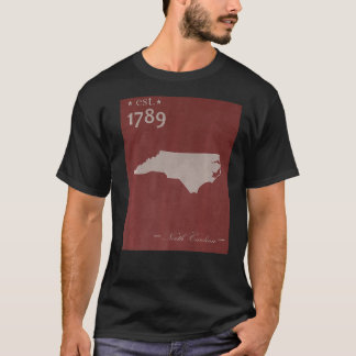 North Carolina NC Map Grunge State Graphic T-shirt