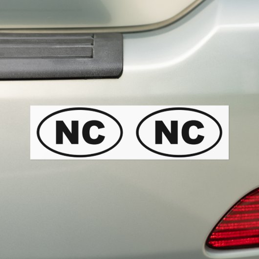 North Carolina NC ovaal Bumpersticker (Op auto)
