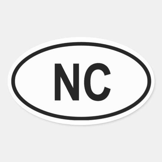 North Carolina "NC" Ovale Sticker (Voorkant)
