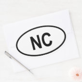 North Carolina "NC" Ovale Sticker (Envelop)