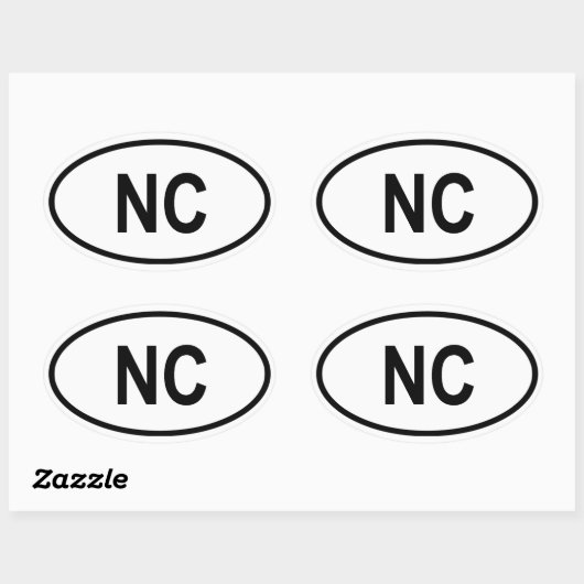 North Carolina "NC" Ovale Sticker (Vel)