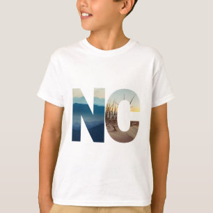 North Carolina NC strand naar de bergen reizen T-shirt